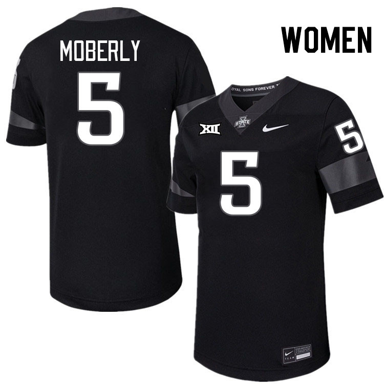 Women #5 Connor Moberly Iowa State Cyclones College Football Jerseys Stitched-Black